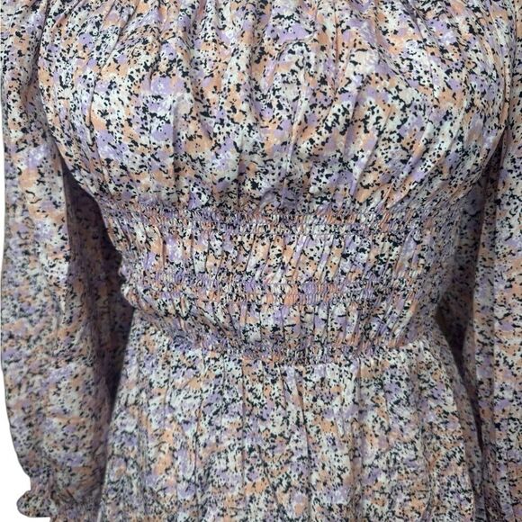 NWT New Look shirred bust puff sleeve mini dress size 2 - Picture 6 of 10